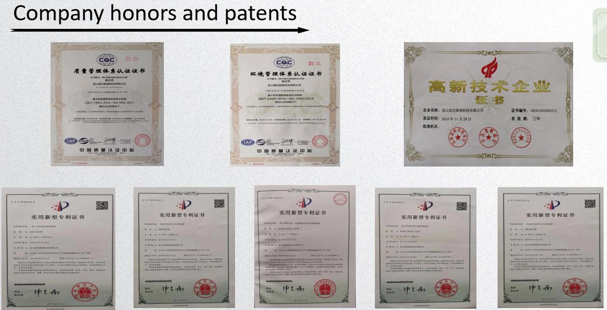 Company honors and patents
